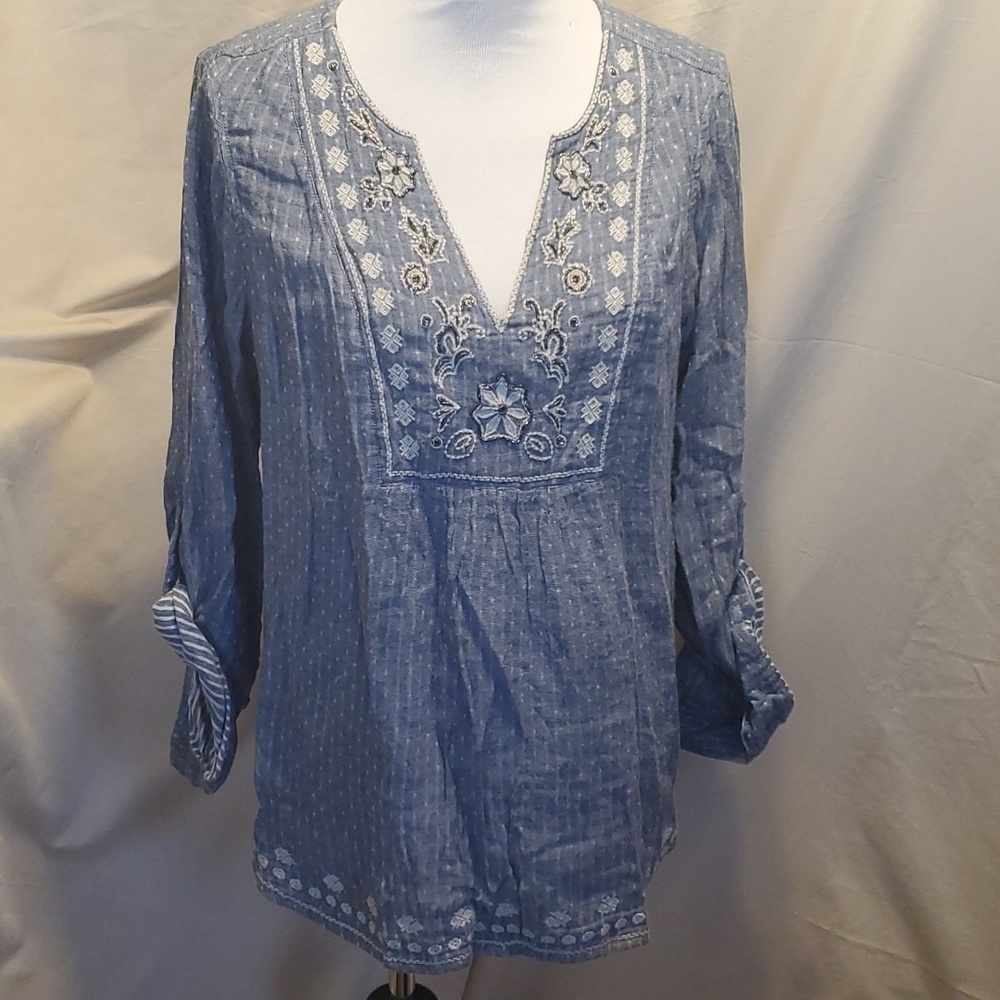 Vintage America Blouse SZ LG